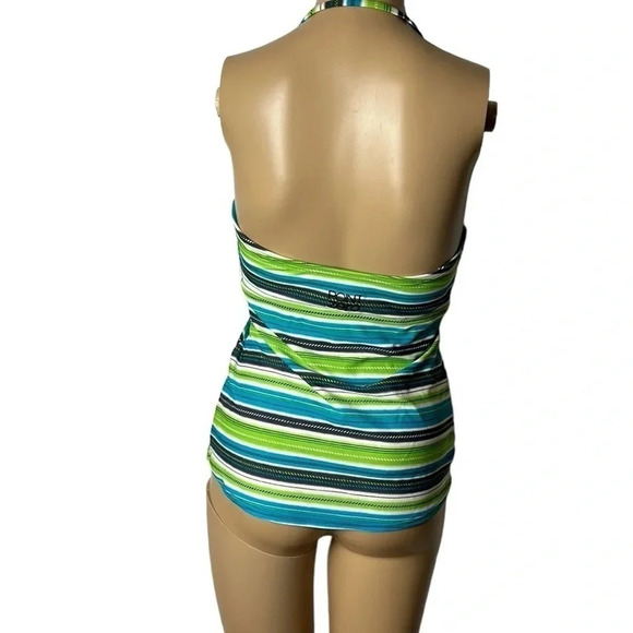 VTG NWT POINT ZERO tankini top size 10 ,Striped , padded,embroidered ,knot,EC - Picture 5 of 9